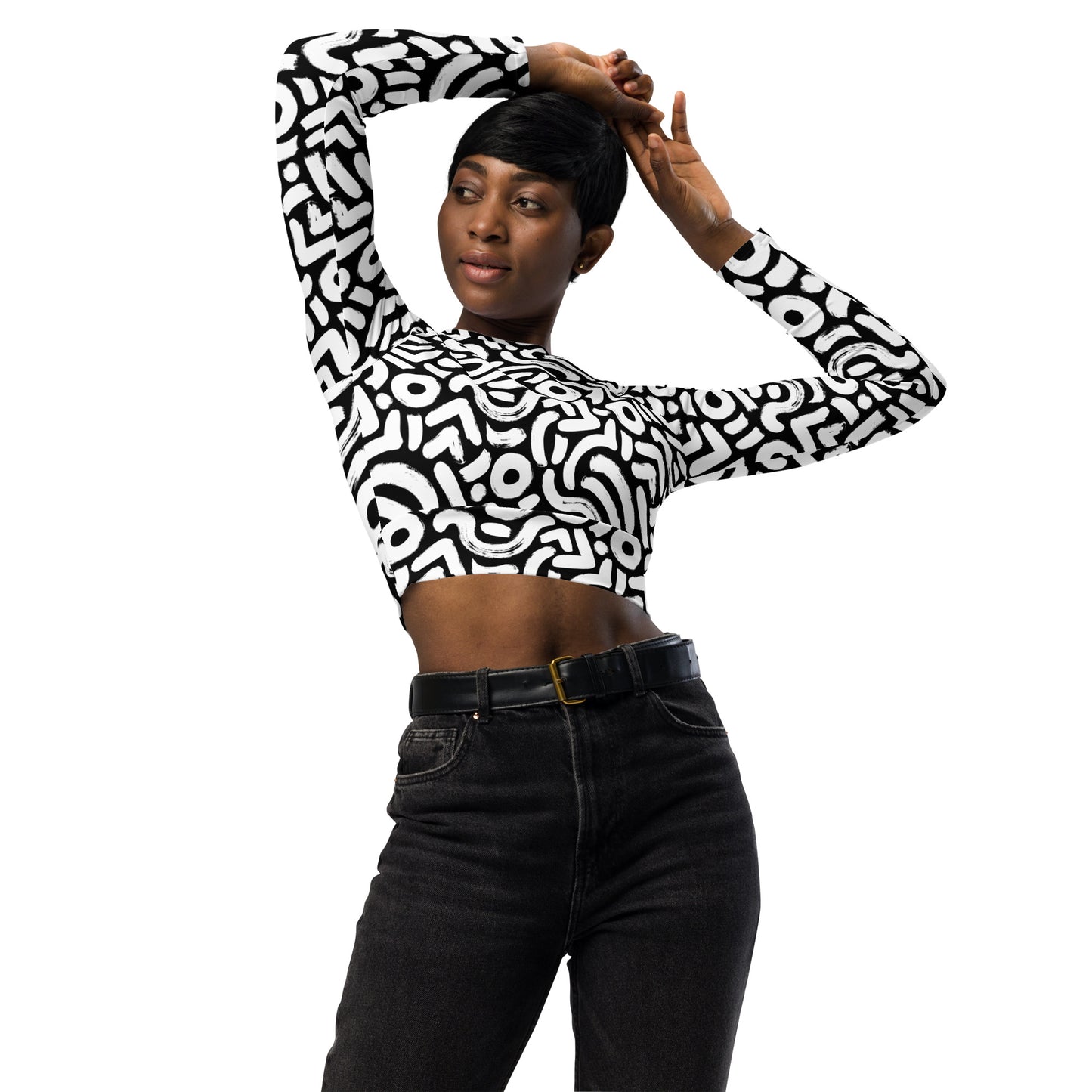 COSO RECYCLED LONG-SLEEVE CROP TOP